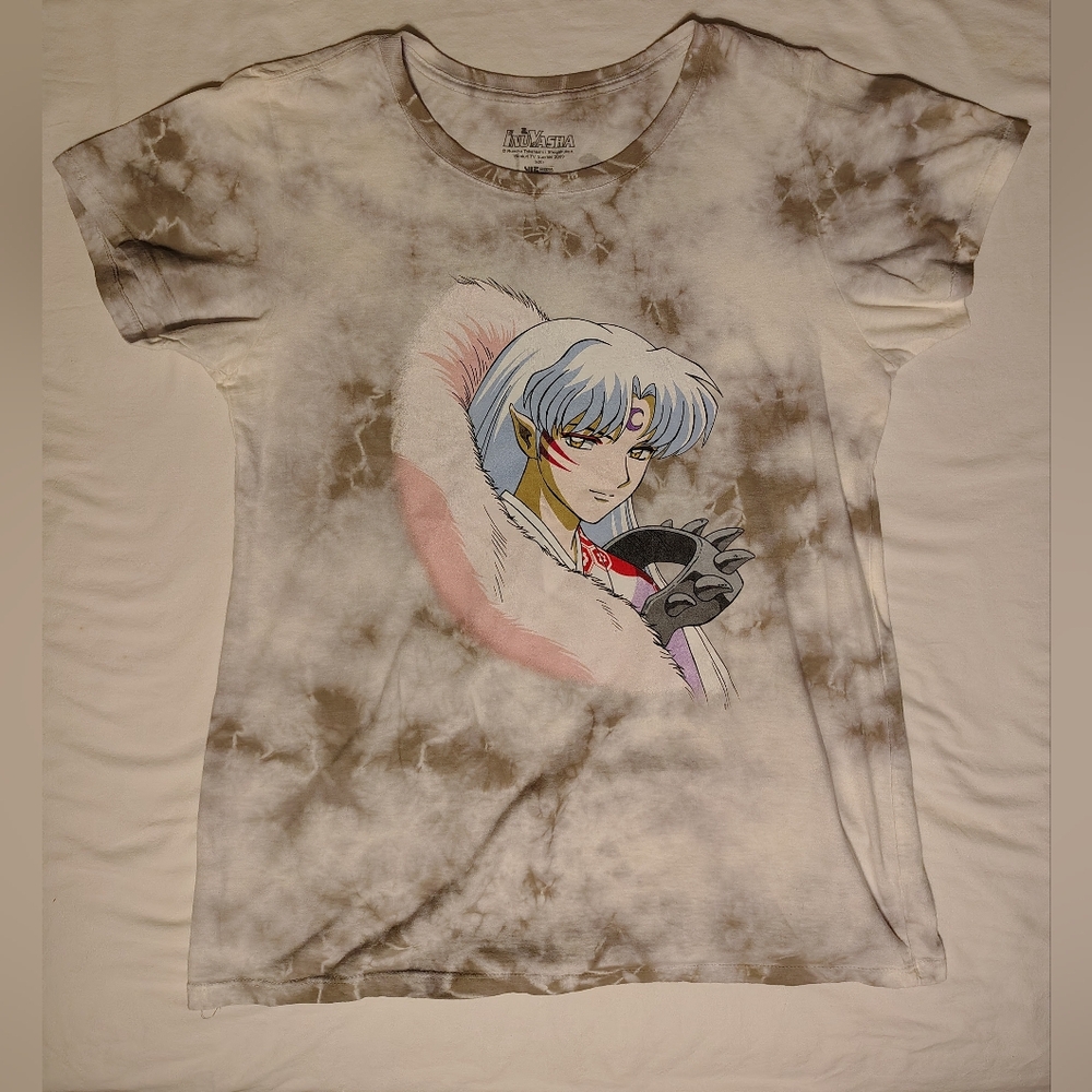 Inuyasha Gray Tie Dye Sesshomatu 2009 T-Shirt Women's Size 2XL